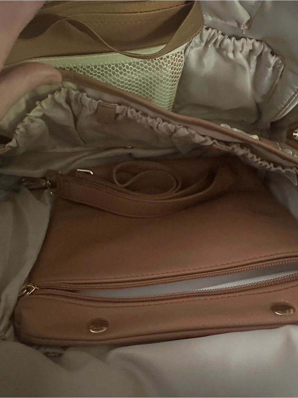 Ayla Vegan Leather Diaper Backpack in Brown